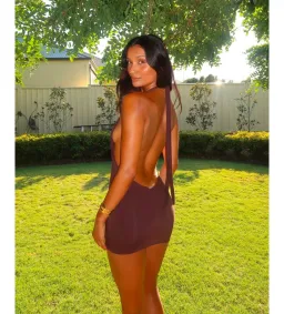 Saboa Bembé Mini Dress Espresso Size S/AU 8 for rent on The Volte - image 2