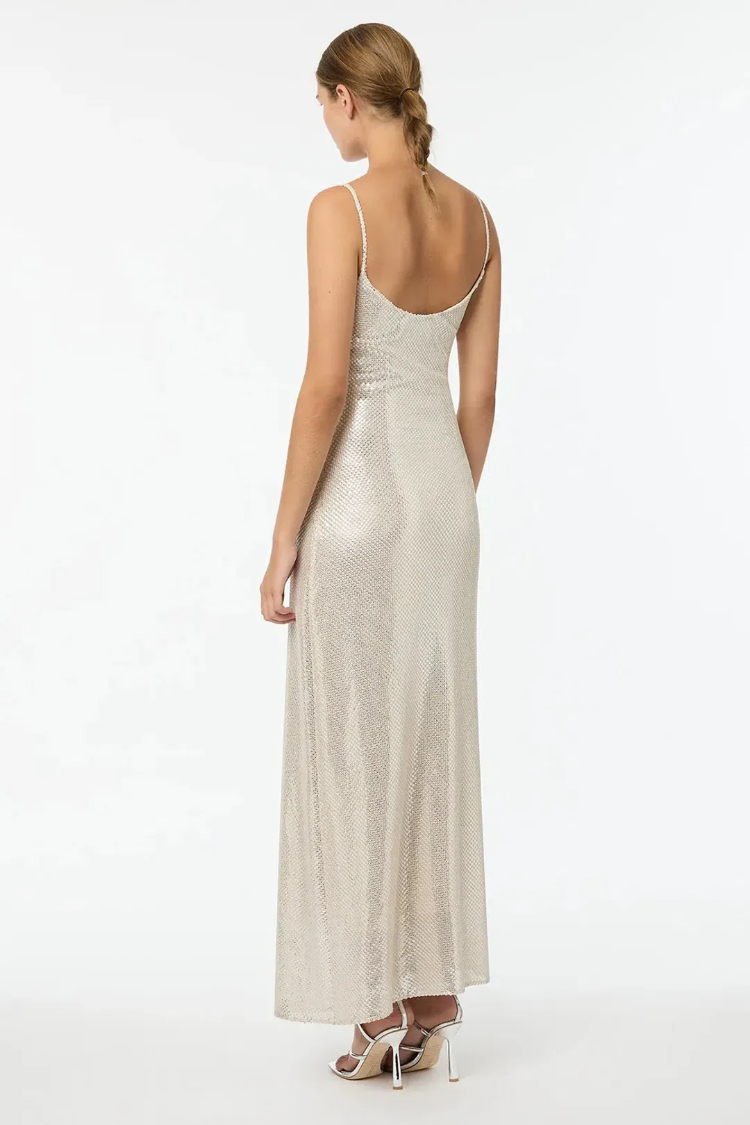 Manning Cartell High Voltage Slip Dress Nude Silver Size AU 4 for rent on The Volte - main image