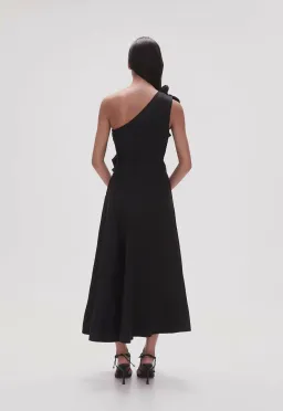 Aje Adelia Ruffle Midi Dress in Black Size AU 10 for rent on The Volte - image 3
