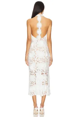 Elliatt Daffodil Lace Halter Midi Dress White Size M / AU 12 for rent on The Volte - image 2