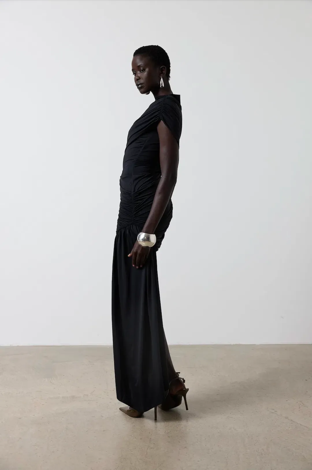 De La Vali Ravenna Spandex Jersey Mini Dress Black Size UK / AU 6-8 for rent on The Volte - main image