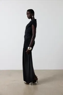 De La Vali Ravenna Spandex Jersey Mini Dress Black Size UK / AU 6-8 for rent on The Volte - image 2