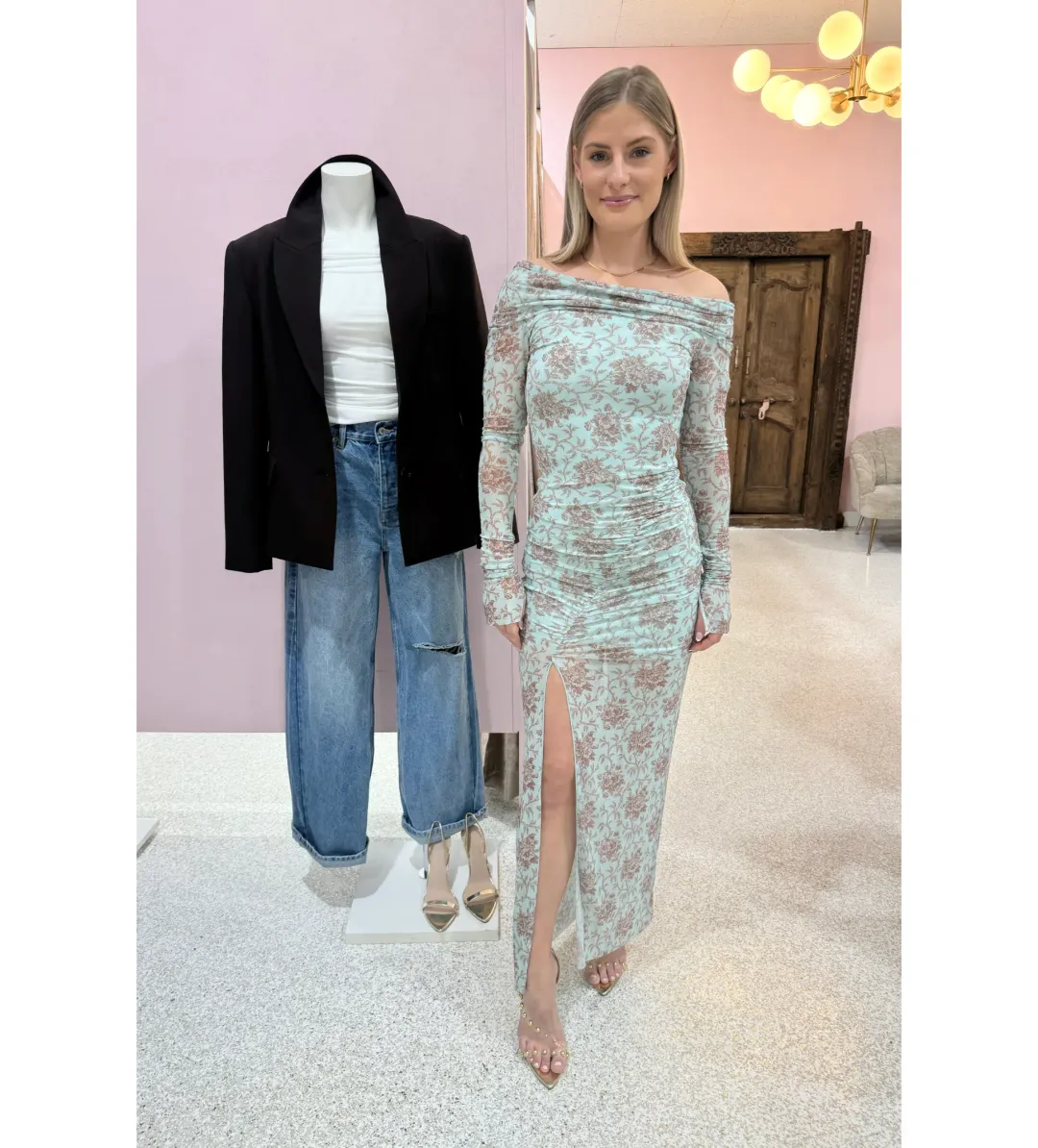 Bec and Bridge Twiggy Long Sleeve in Juniper Floral Size AU 10 for rent on The Volte - main image