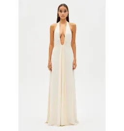 Misha Jennifer Cupro Maxi Dress Ivory Size 8/S for rent on The Volte - image 1