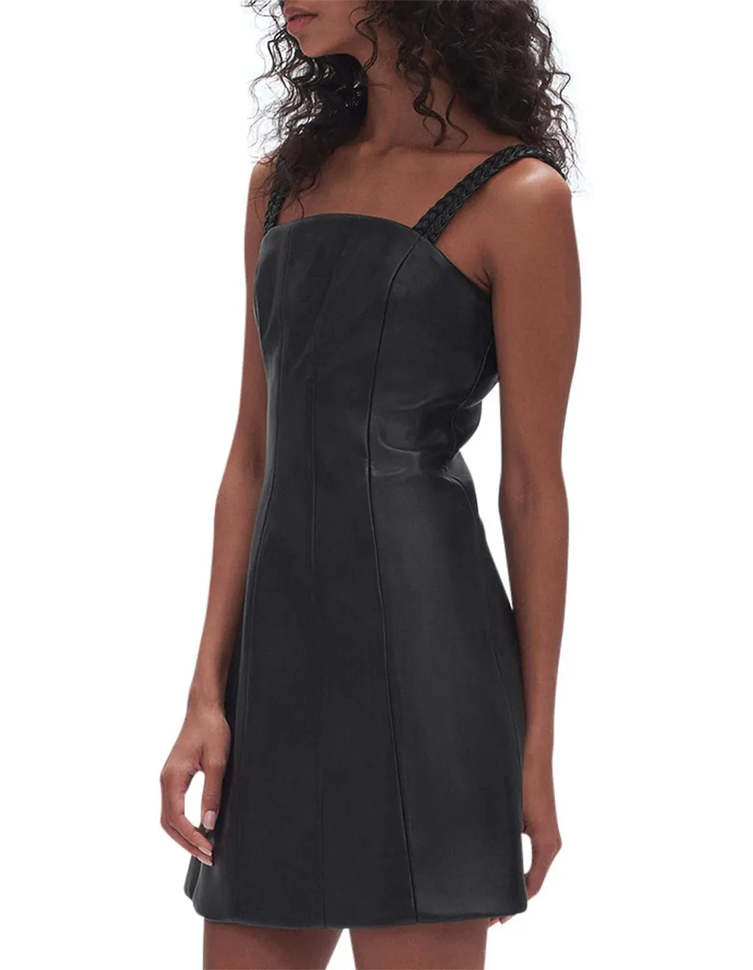 NEW Aje Osa Mini Vegan Leather Mini Dress Black Size 4 for rent on The Volte - main image