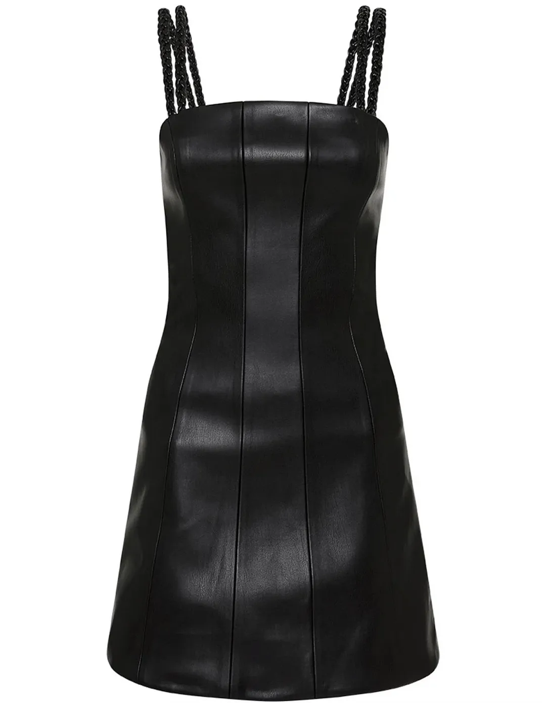 NEW Aje Osa Mini Vegan Leather Mini Dress Black Size 4 for rent on The Volte - main image
