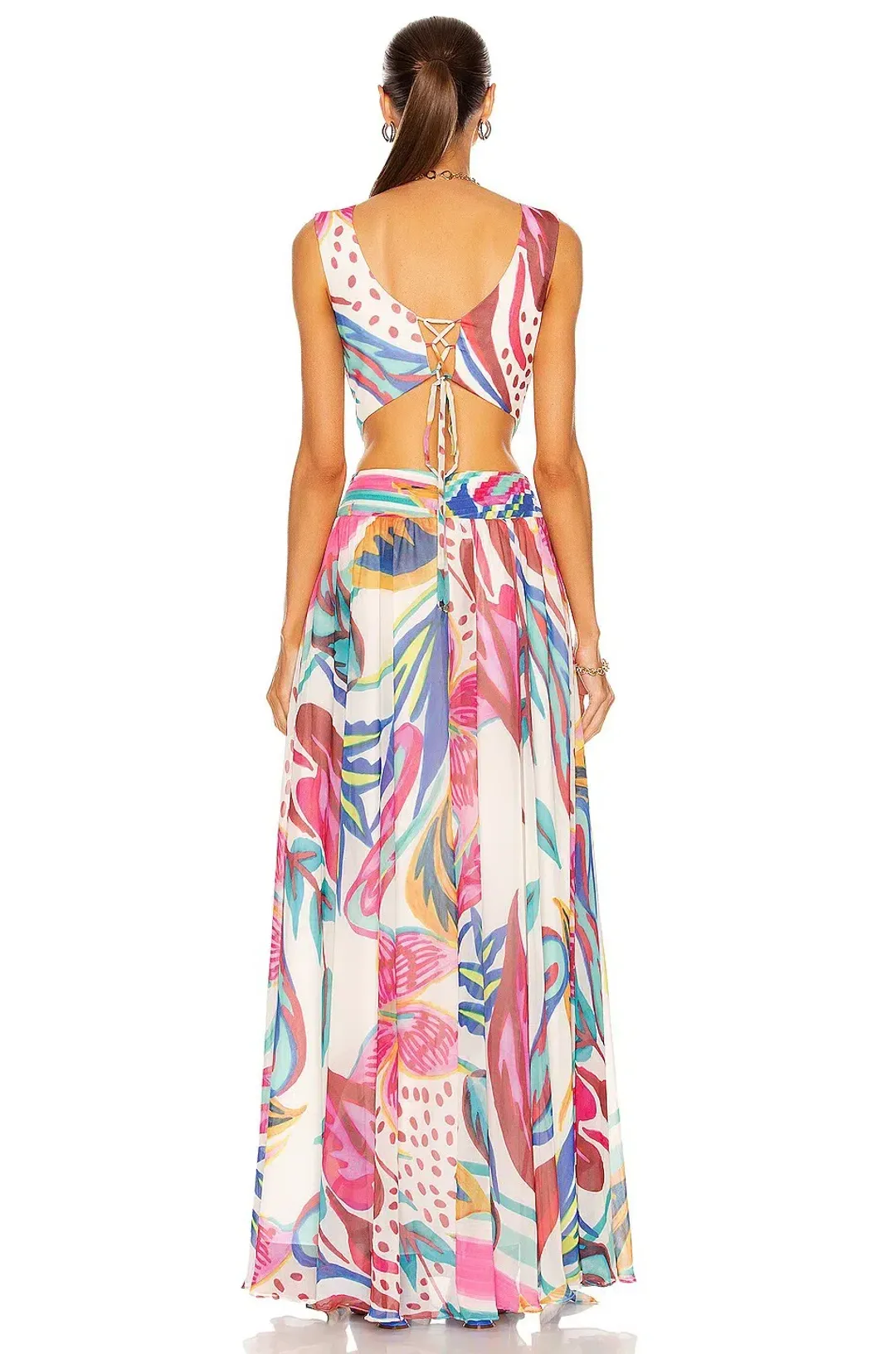 Patbo Flora Maxi Cutout Dress Floral Size 8 for rent on The Volte - main image