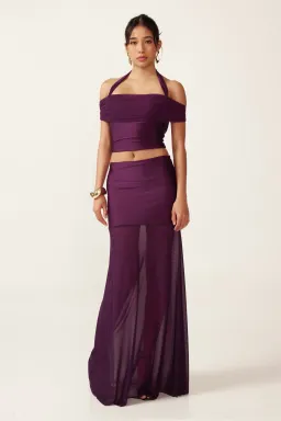 Ancegria Vivienne Top and Skirt Set in Plum Purple Size 8 for rent on The Volte - image 1