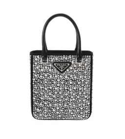 Prada Crystal Mini Tote Bag Black for rent on The Volte - image 1