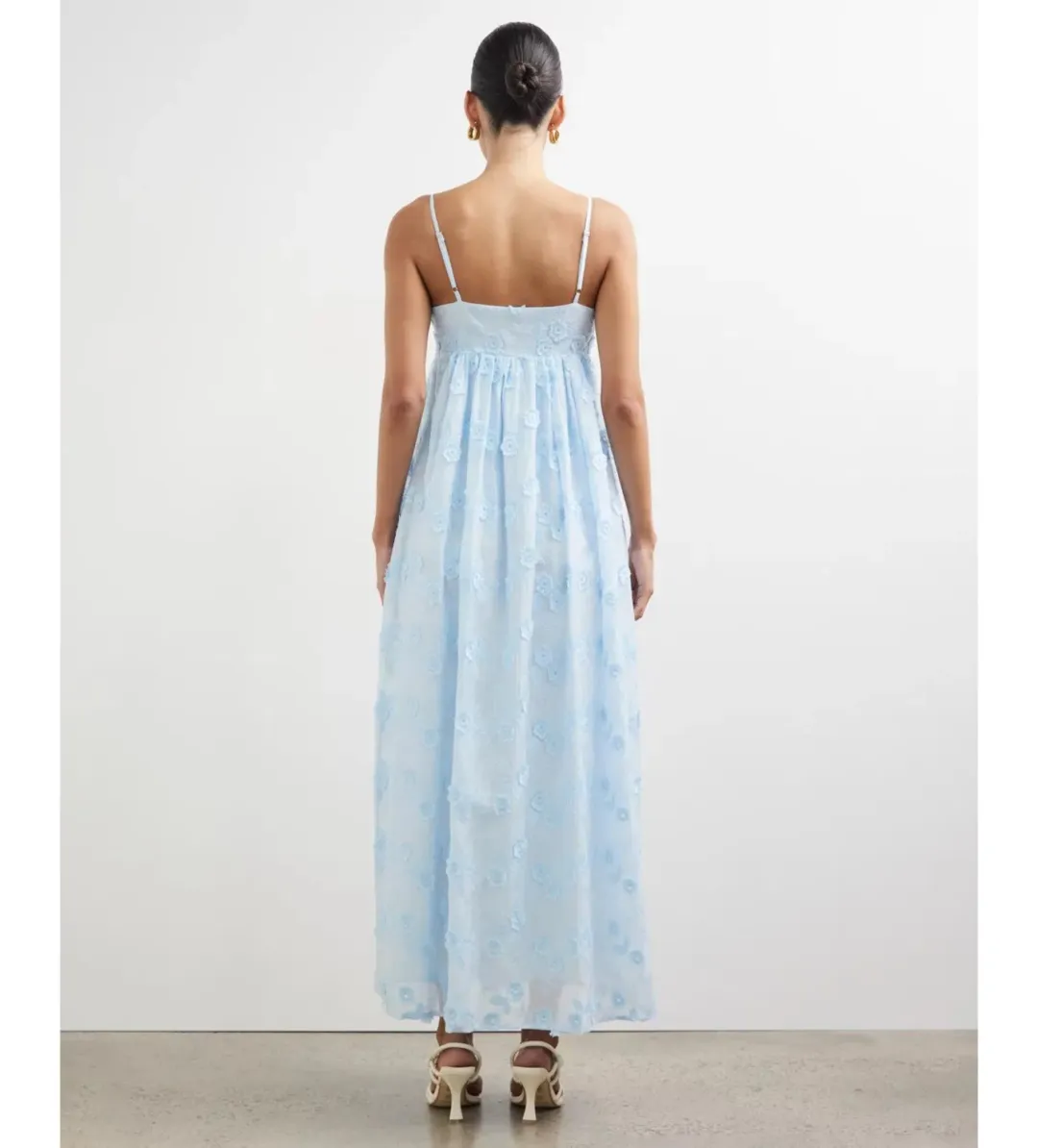 Minima Esenciales Tasnim Maxi Dress Blue Floral Size AU 16 for rent on The Volte - main image