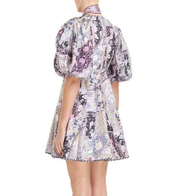 Zimmermann Celestial Mini Dress in Lavander Swirl Floral Size 3 for rent on The Volte - image 2