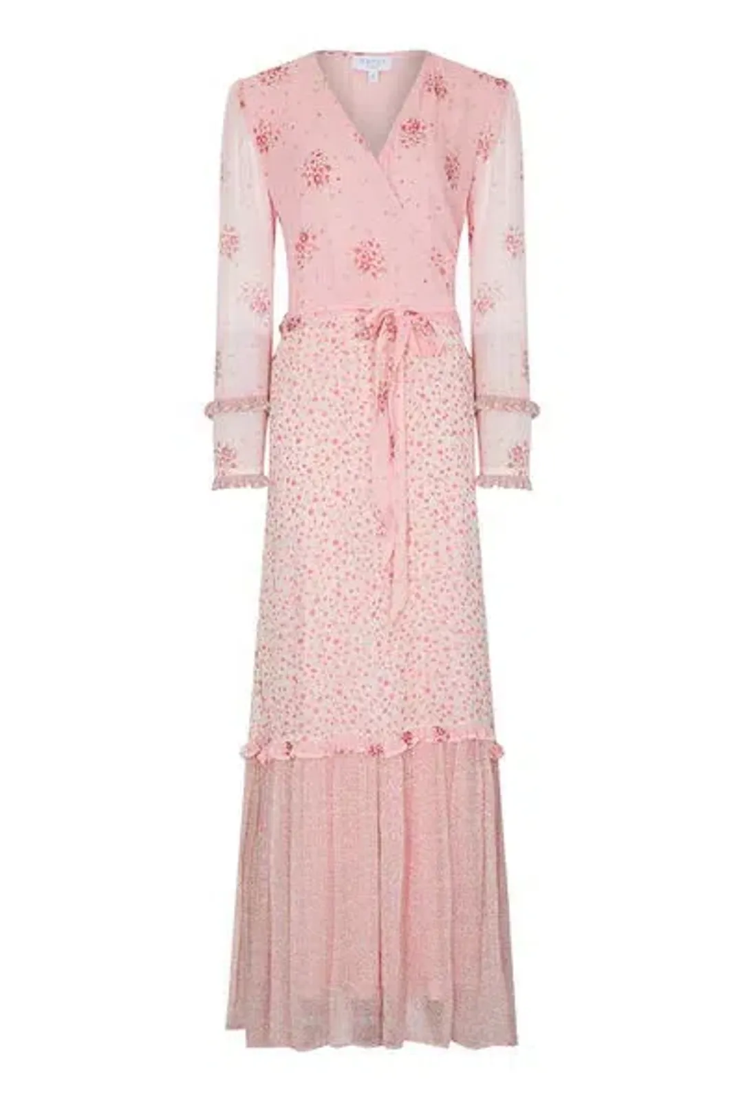 Ghost Avery Pink Floral Maxi Dress Size AU 12 for rent on The Volte - main image
