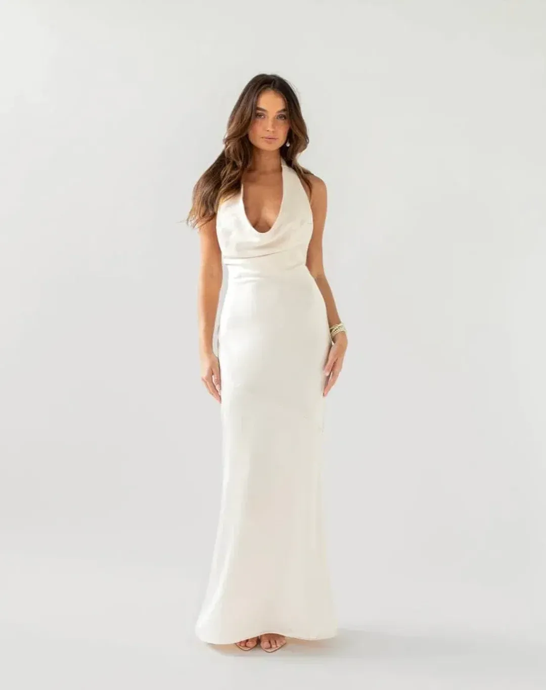 Arcane Ori Danielle Maxi Dress Ivory Size 10 for rent on The Volte - main image