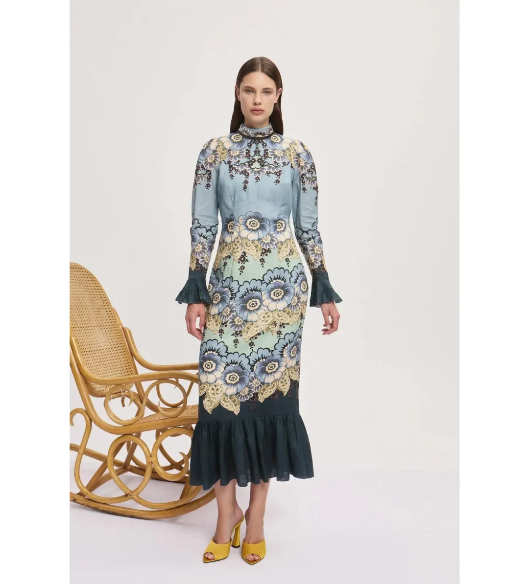 Alemais Madalena Midi Dress in Multi Size 10 for rent on The Volte - main image