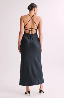 Meshki Sydney Straight Neck Slip Maxi Dress in Black Size 8 for rent on The Volte - image 2