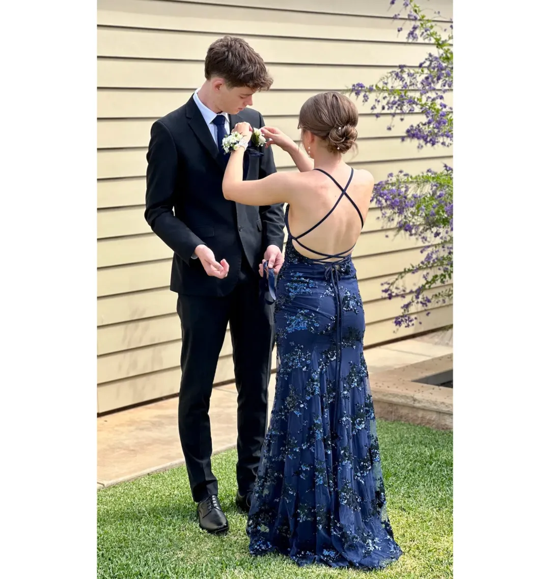 Jadore Sequin Formal Dress Navy Blue Size S / AU 8 for rent on The Volte - main image