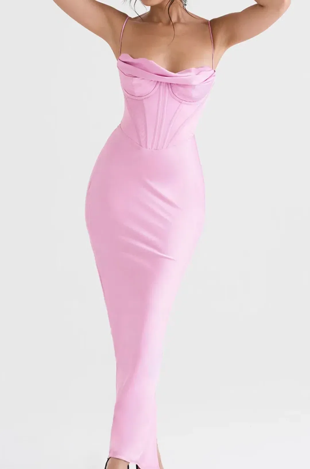  House of CB Charmaine Maxi Dress Pink Size 6 for rent on The Volte - main image