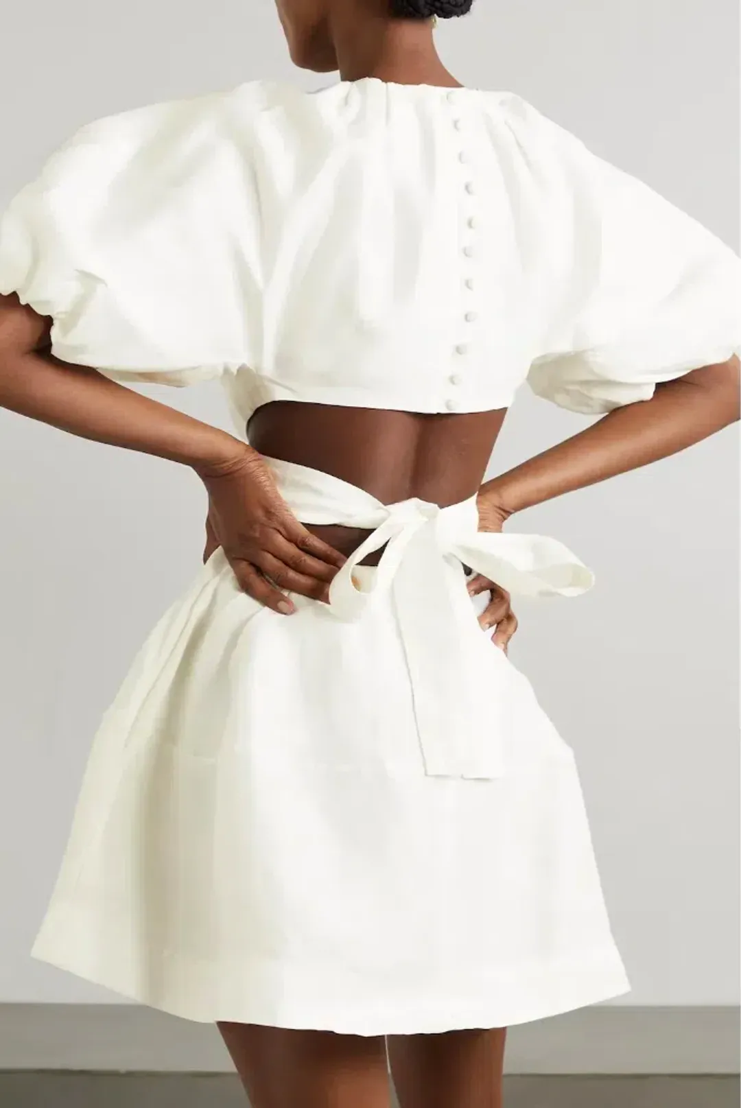 Aje Mimosa Cut Out Mini Dress in White size AU 14 for rent on The Volte - main image