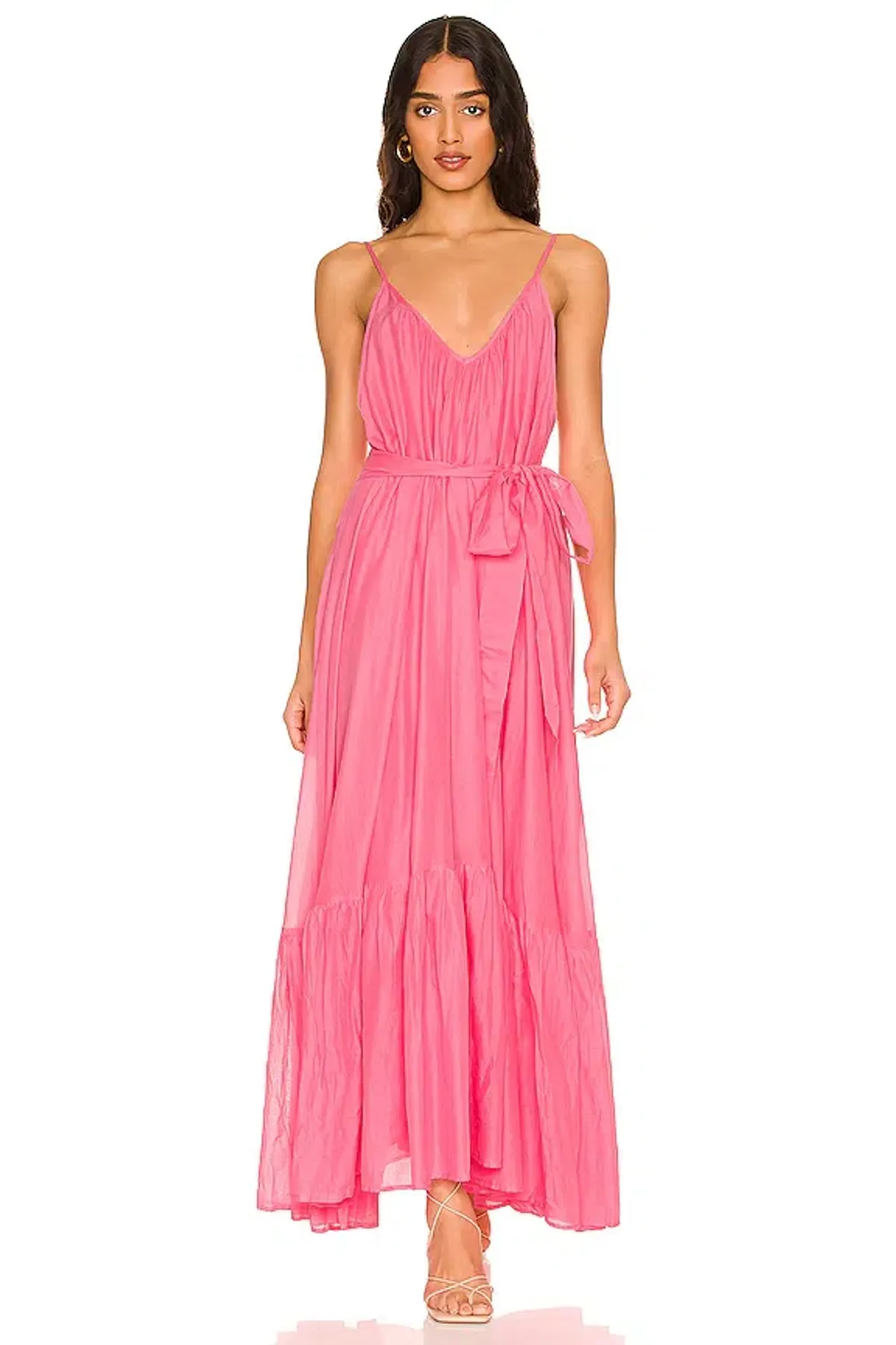 Spell & The Gypsy Azalea Strappy Maxi Cotton Dress Pink Size M / AU 10 for rent on The Volte - main image