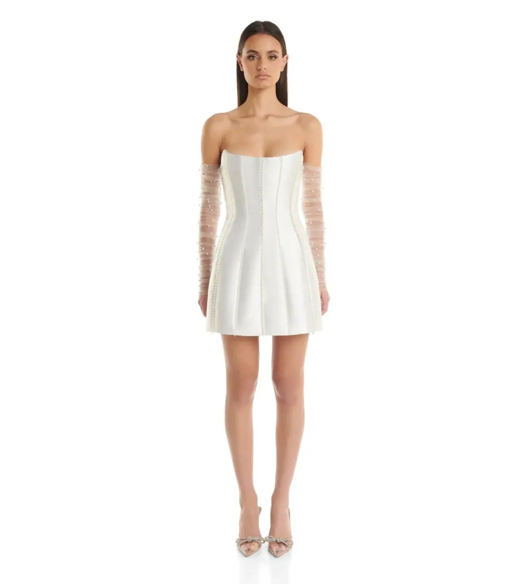 Eliya The Label Kayla Mini Dress White Size AU 10 for rent on The Volte - main image