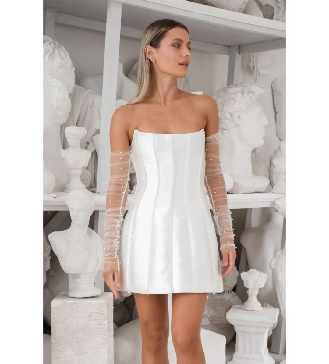 Eliya The Label Kayla Mini Dress White Size AU 10 for rent on The Volte - main image