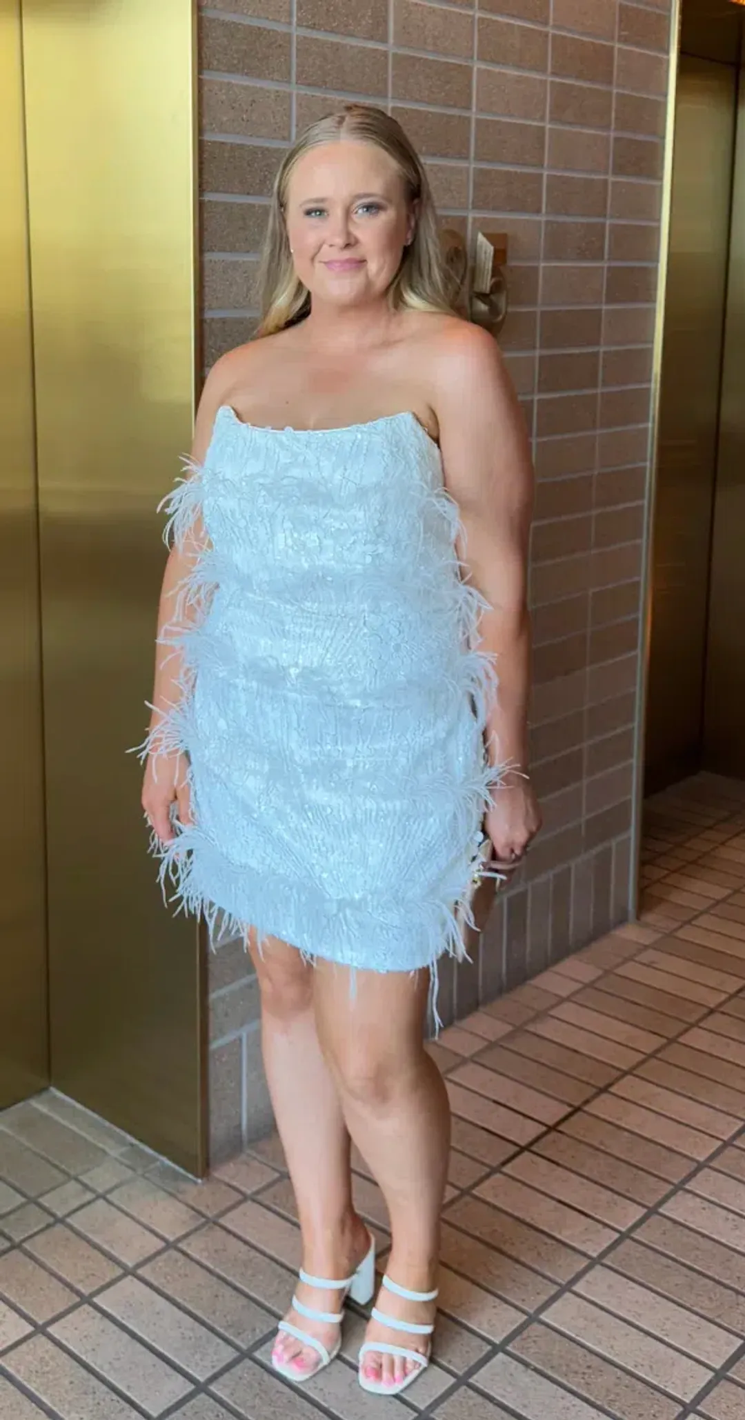 Eliya the Label Tiffany Mini Dress White Size 16 for rent on The Volte - main image