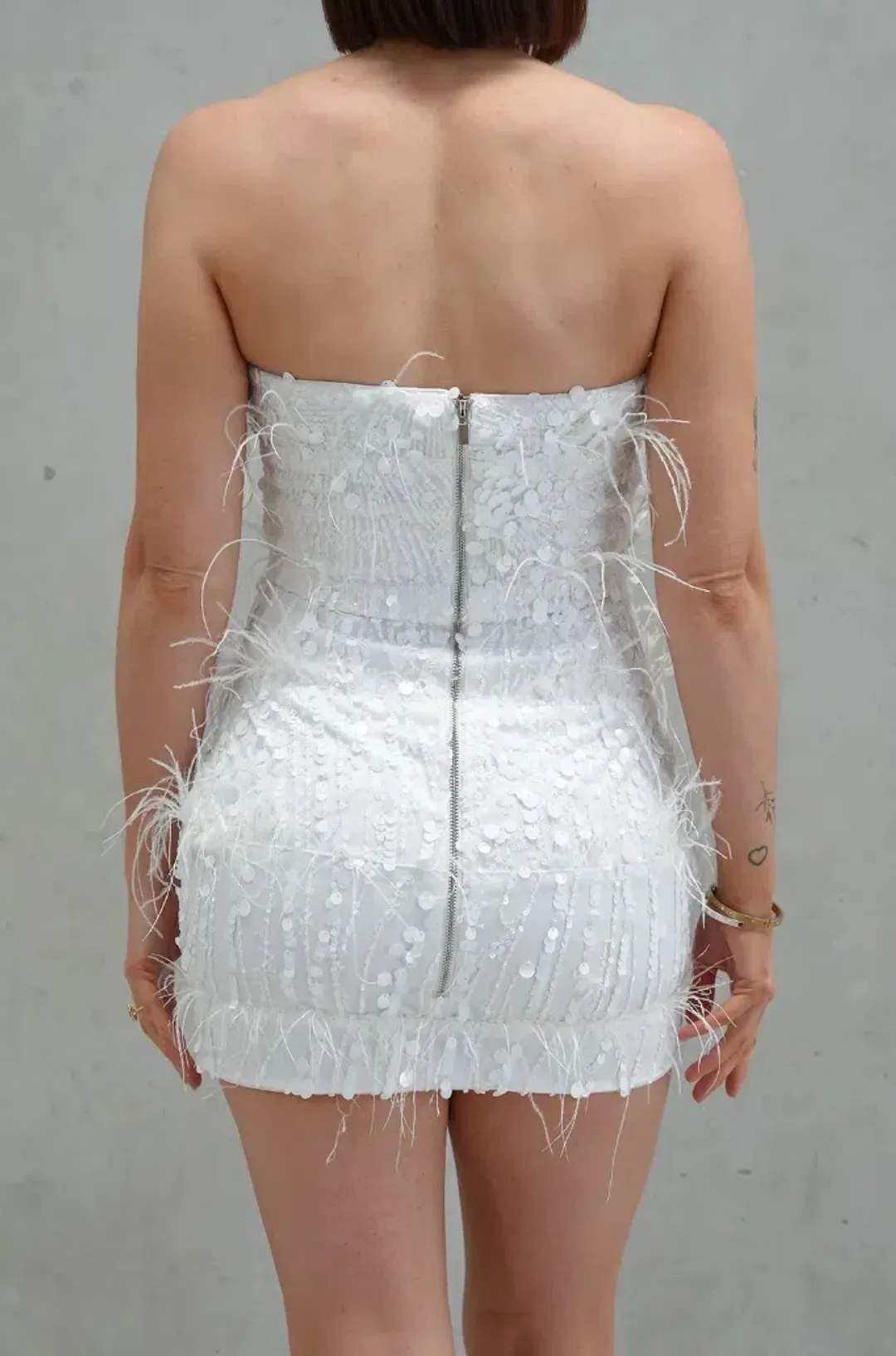 Eliya the Label Tiffany Mini Dress White Size 16 for rent on The Volte - main image