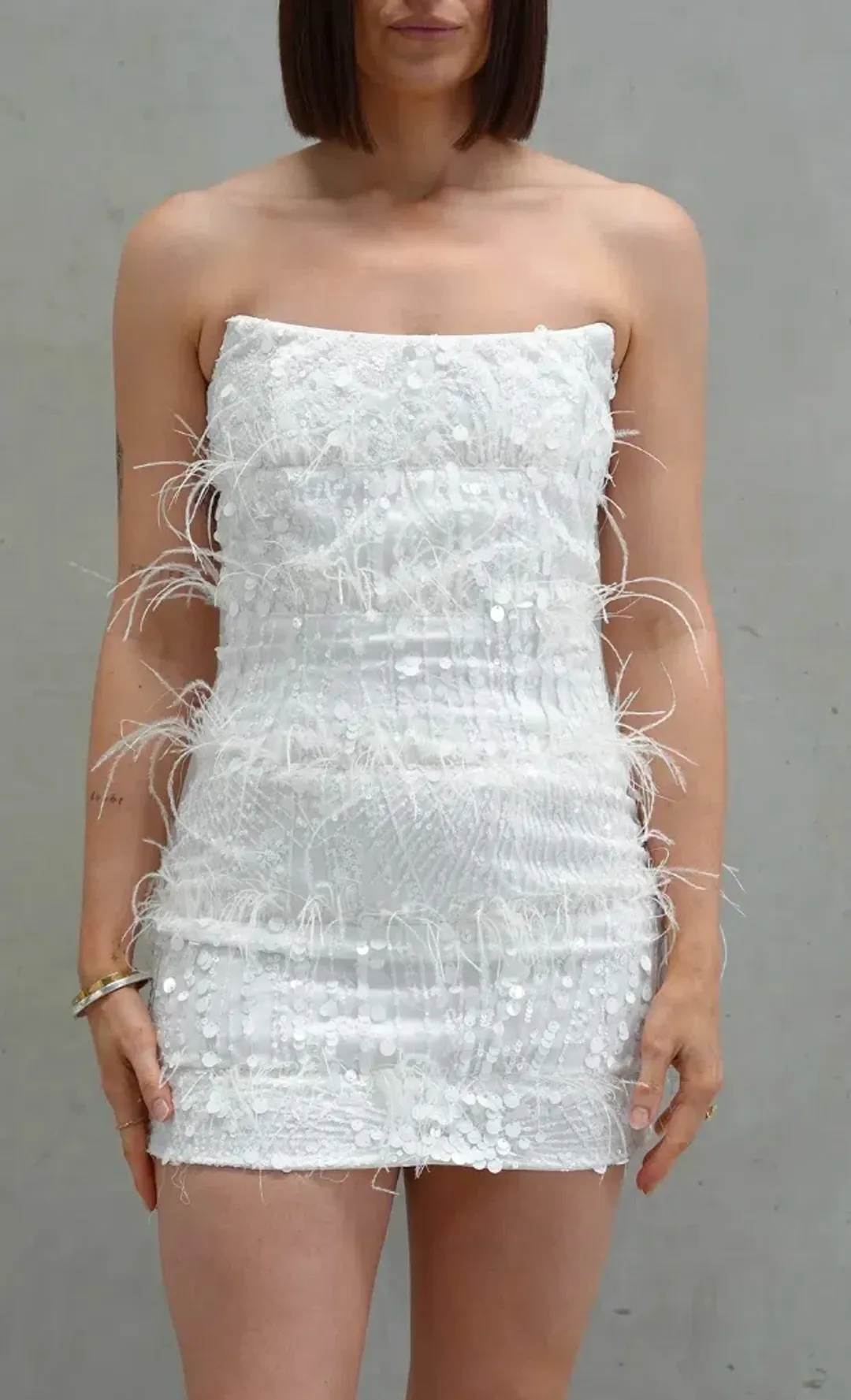 Eliya the Label Tiffany Mini Dress White Size 16 for rent on The Volte - main image