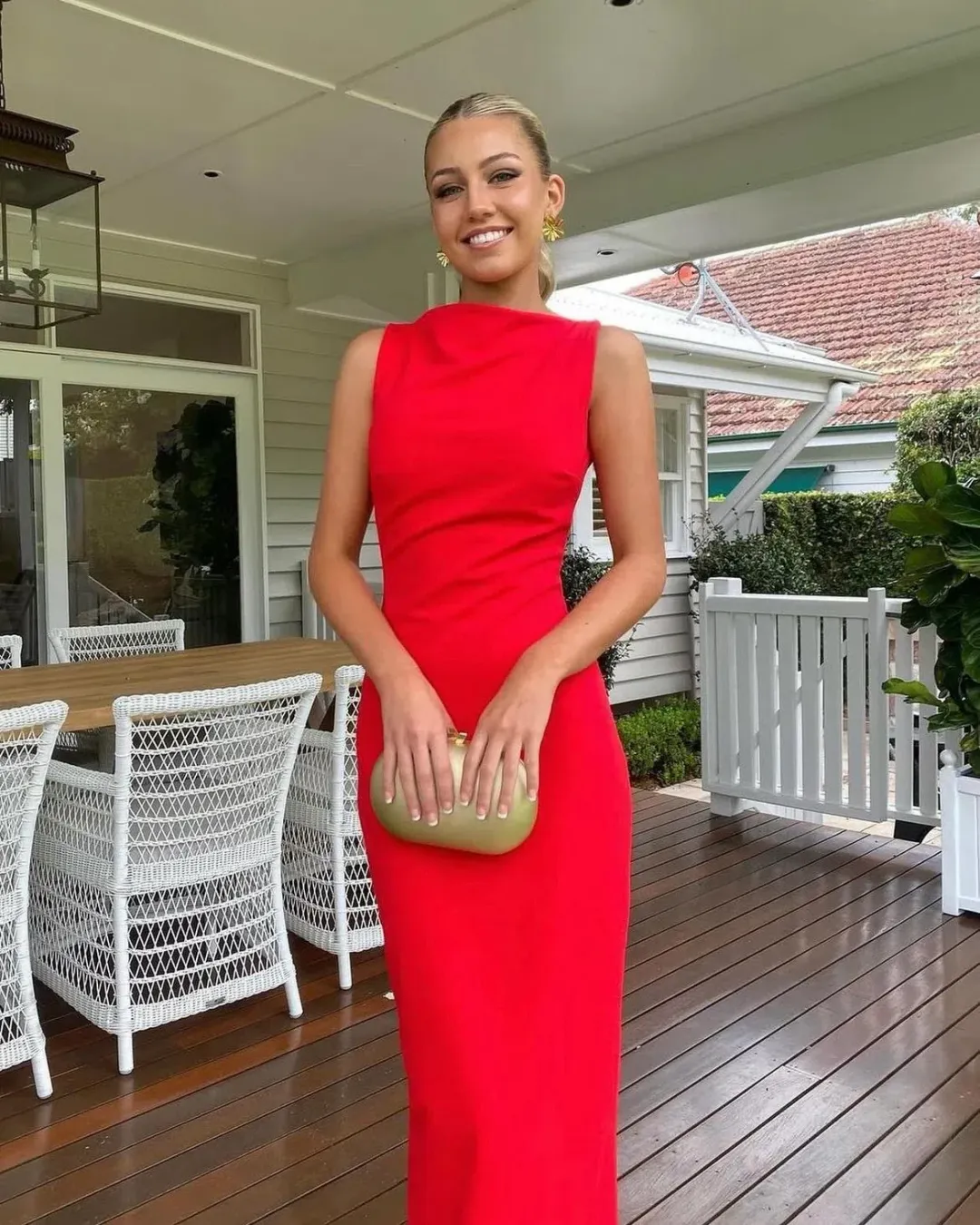 Effie Kats Verona Maxi Gown Cherry Red Size AU 8 for rent on The Volte - main image