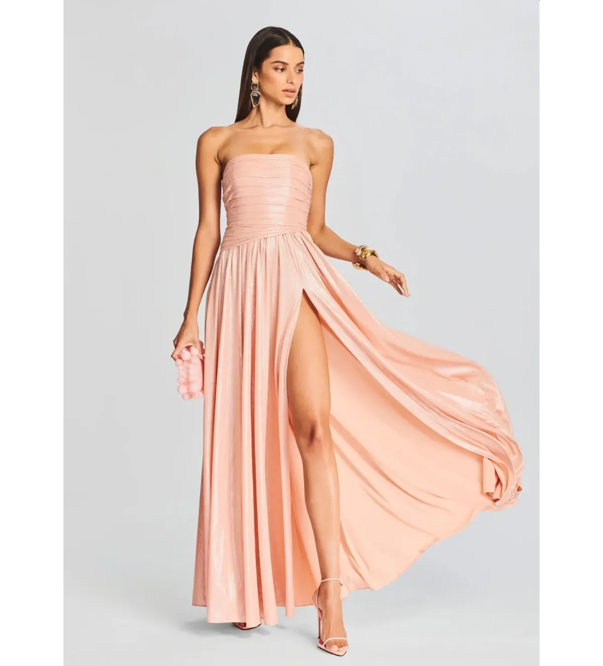 Retrofete Jacie Dress in Peach Size XS / AU 4 for rent on The Volte - main image