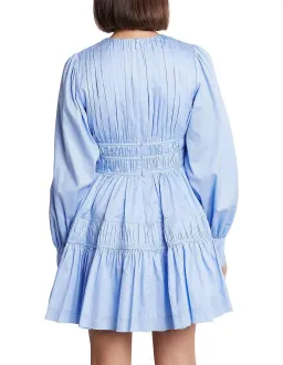 Aje Fallingwater Gathered Mini Dress Blue Size 14 for rent on The Volte - image 3