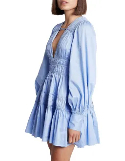 Aje Fallingwater Gathered Mini Dress Blue Size 14 for rent on The Volte - image 4