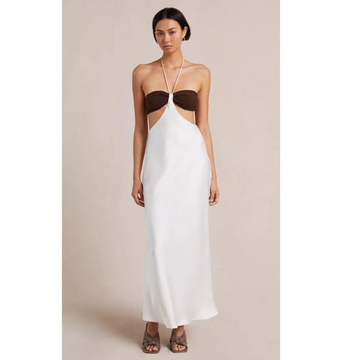 Bec and Bridge Nadia Cut Out Midi Dress White Size 8 for rent on The Volte - main image