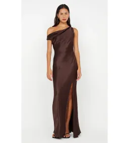 Bec & Bridge Sol Asym Dress Dark Chocolate Size 12 for rent on The Volte - image 1