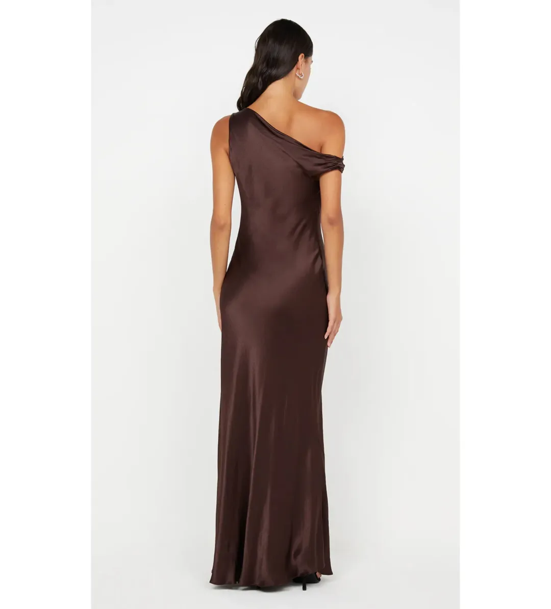 Bec & Bridge Sol Asym Dress Dark Chocolate Size 12 for rent on The Volte - main image