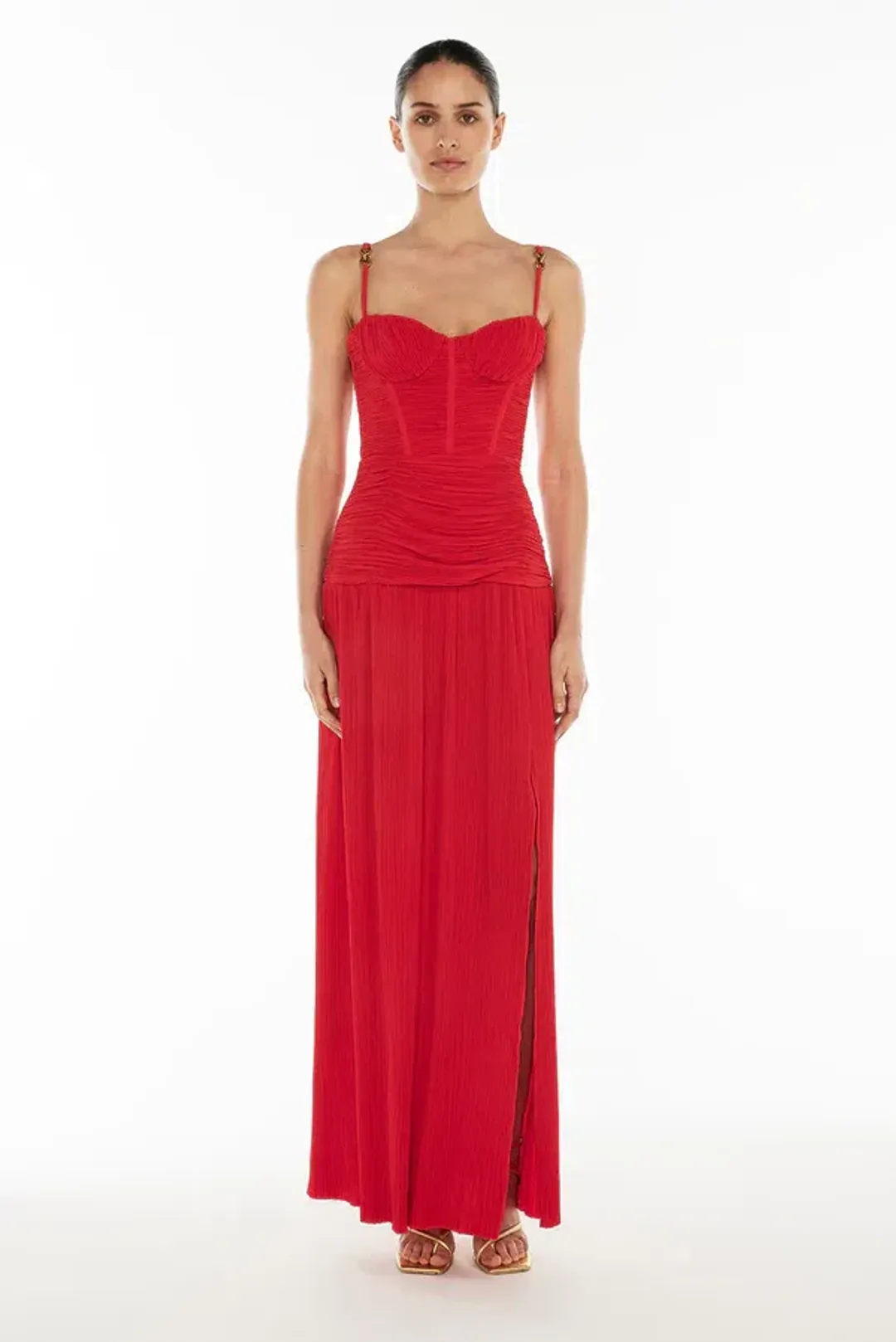 Manning Cartell Double Time Pleat Dress Red Size 4 for rent on The Volte - main image