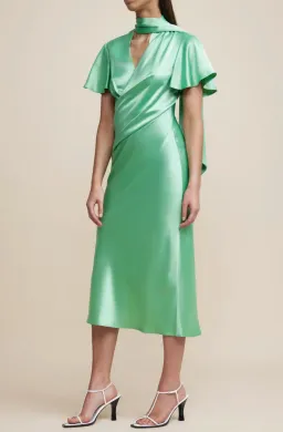 Acler Eastcott Dress Midi Green Size AU 14 for rent on The Volte - image 2