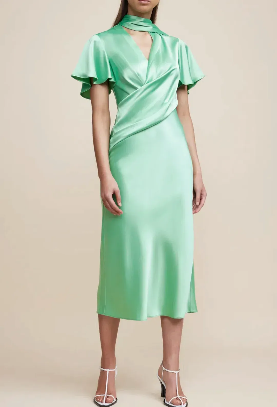 Acler Eastcott Dress Midi Green Size AU 14 for rent on The Volte - main image