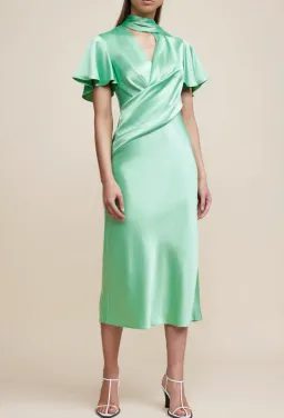Acler Eastcott Dress Midi Green Size AU 14 for rent on The Volte - image 1