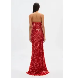 Misha Sapphire Sequin Maxi Dress Red Size 6/XS for rent on The Volte - image 2