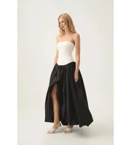 Aje Ivory Violette Bubble Hem Maxi in Black/white Size AU 4 for rent on The Volte - image 3