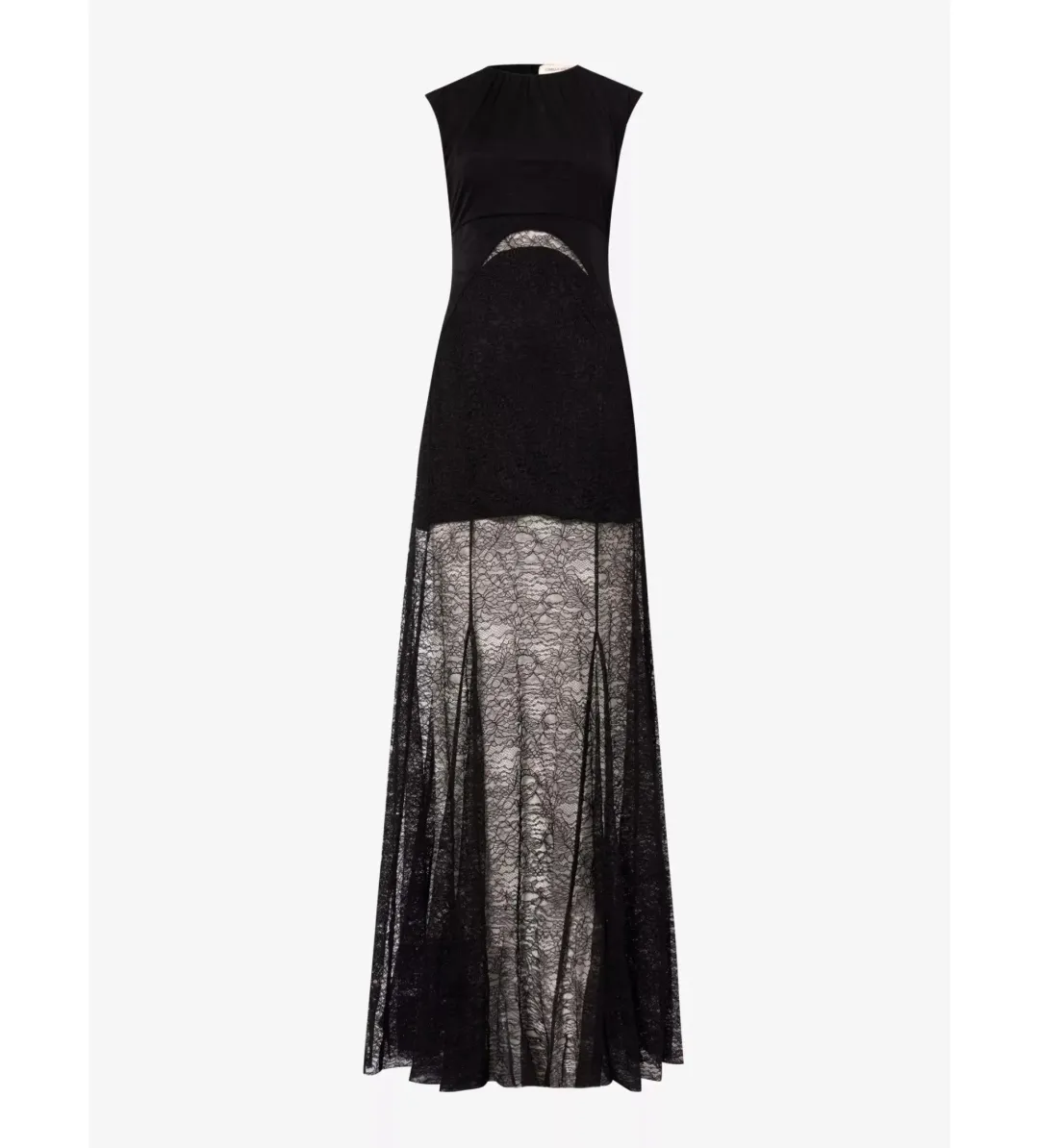 Camilla and Marc Angelo Lace-Skirt Woven Maxi Dress Black Size AU 8 for rent on The Volte - main image