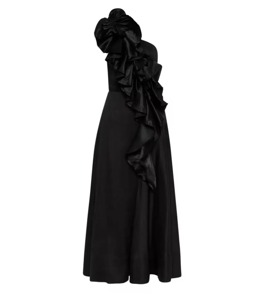 Aje Adelia Ruffle Midi Dress Black Size S/AU 8 for rent on The Volte - main image