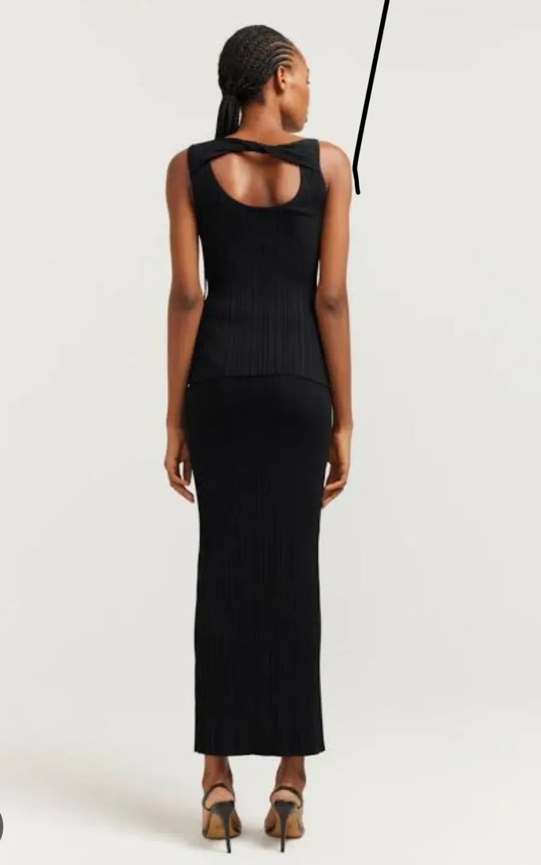 Henne Romee Knit Skirt and Top Set in Black Size AU 12 for rent on The Volte - main image