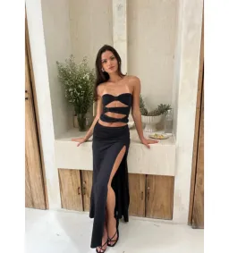 Mode Mila Remi Top and Maxi Skirt Set Black Size S / AU 8 for rent on The Volte - image 1