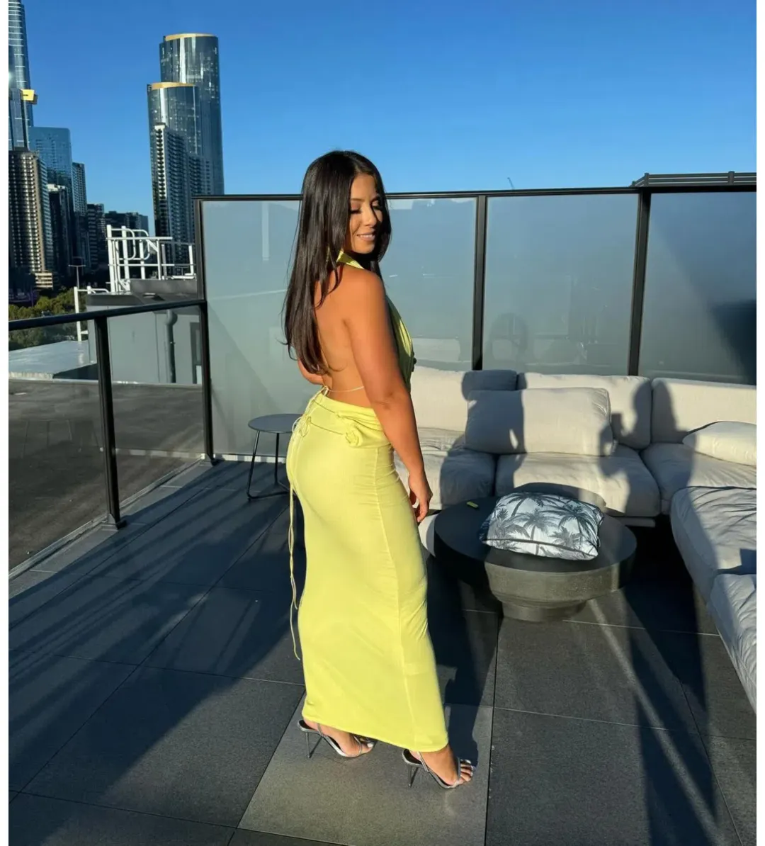 Deconduarte Elin Maxi Gown in Lemon Size S / AU8 for rent on The Volte - main image