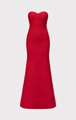 Herve Leger Sara Maxi Dress Lipstick Red Size L / AU 12 for rent on The Volte - image 5