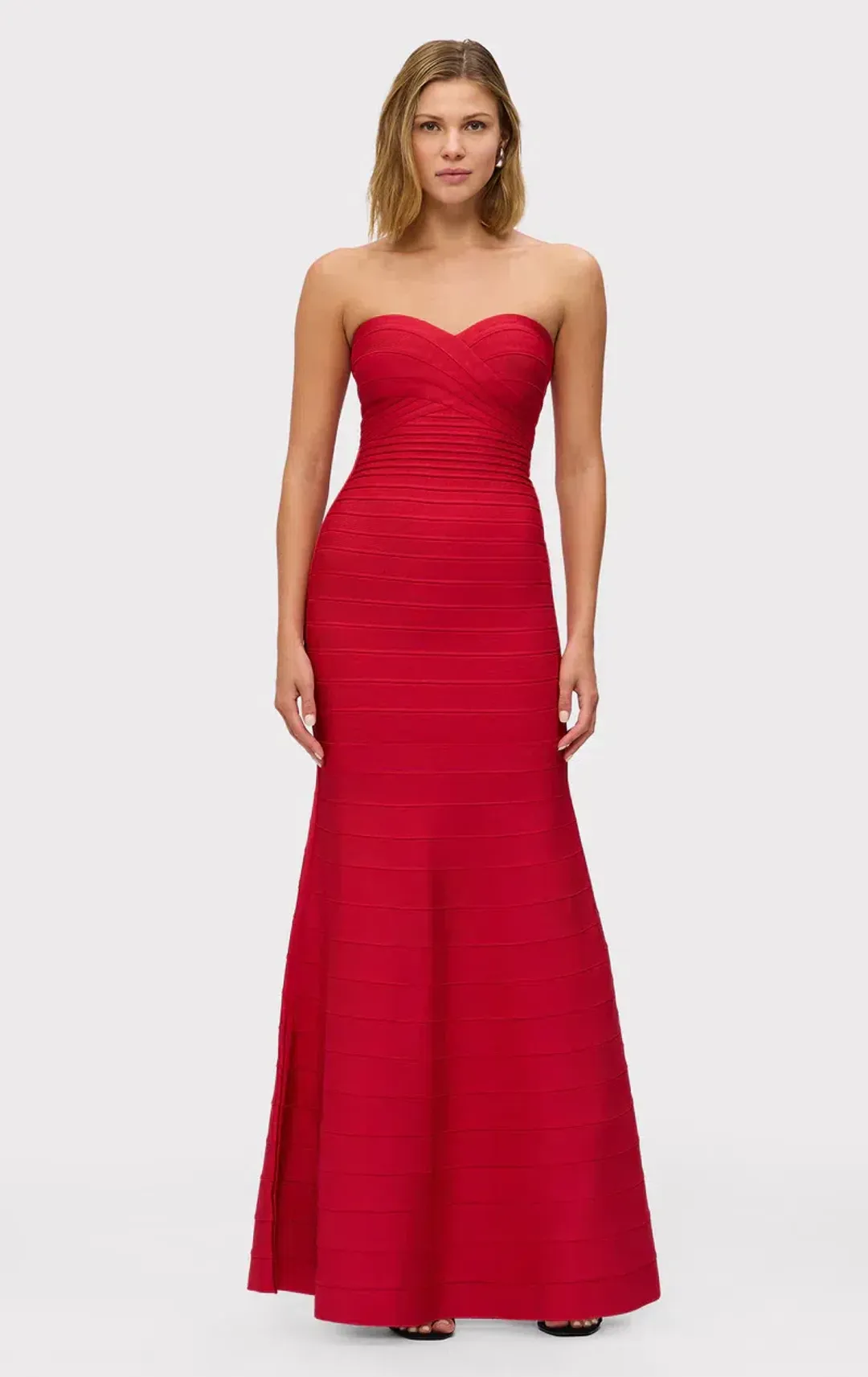Herve Leger Sara Maxi Dress Lipstick Red Size L / AU 12 for rent on The Volte - main image