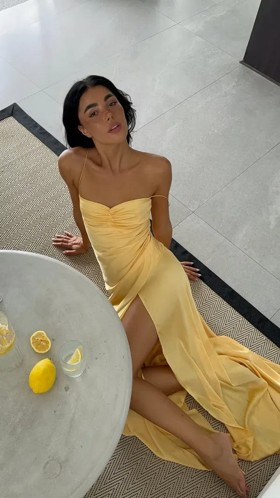 HNTR the Label Gaia Gown in Gold Sun Size XS/AU 6 for rent on The Volte - main image