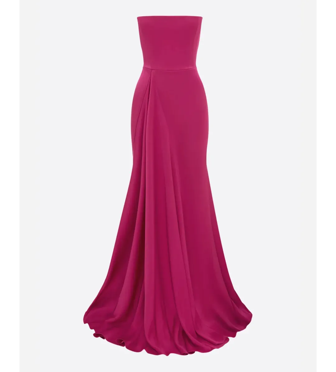 Alex Perry Strapless Gathered Drape Gown in Satin Crepe Raspberry Size AU 6 for rent on The Volte - main image